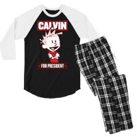 Calvin For President Men's 3/4 Sleeve Pajama Set | Artistshot