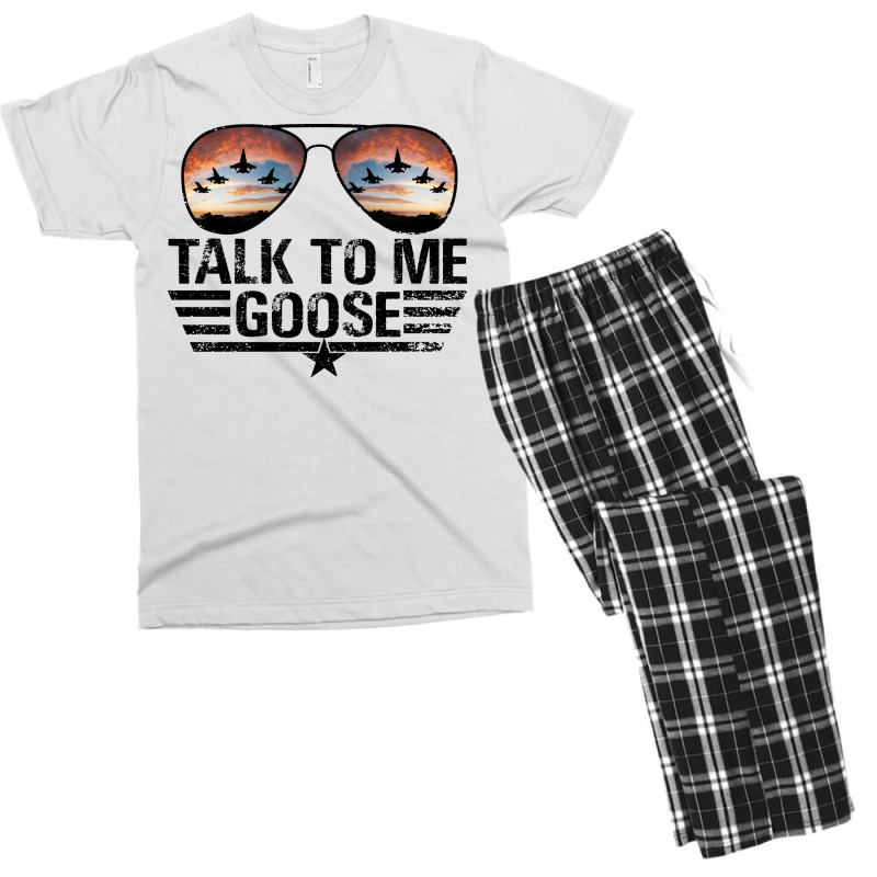 Talk To Me Goose (distressed) Men's T-shirt Pajama Set | Artistshot