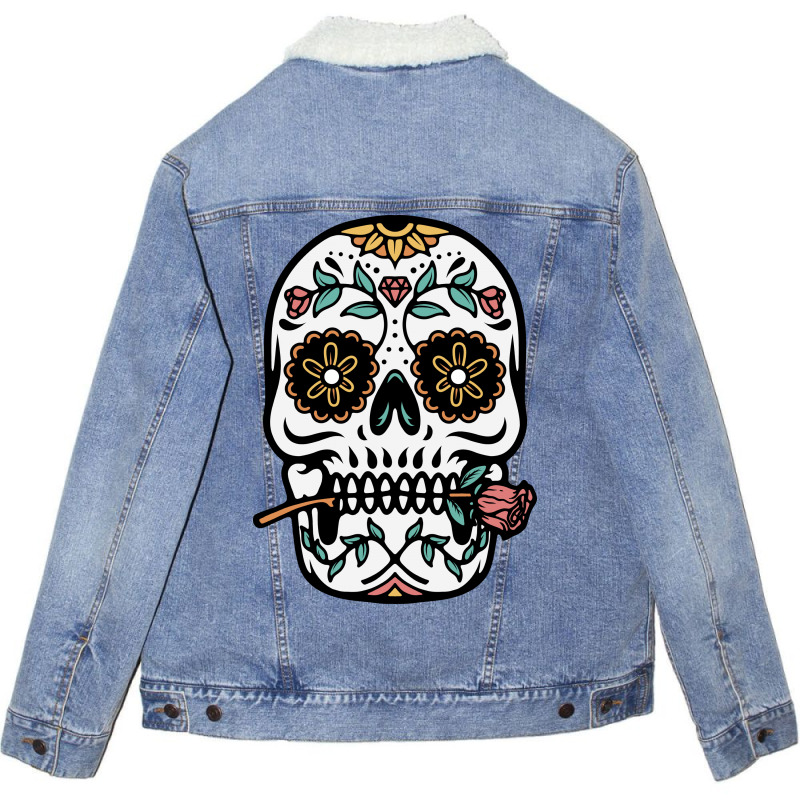 Mexican Skull Unisex Sherpa-lined Denim Jacket | Artistshot