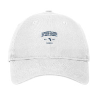 Bayshore Gardens Florida Fl Vintage Athletic Navy Sports Des Adjustable Cap | Artistshot