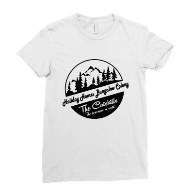 Holiday Homes Bungalow Colony Ladies Fitted T-shirt Designed By John Martabak