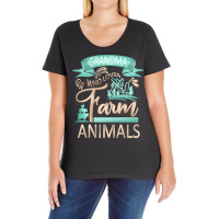 Farm Animals T  Shirt Grandma Who Loves Farm Animals   Cow Pig Goat Lo Ladies Curvy T-shirt | Artistshot