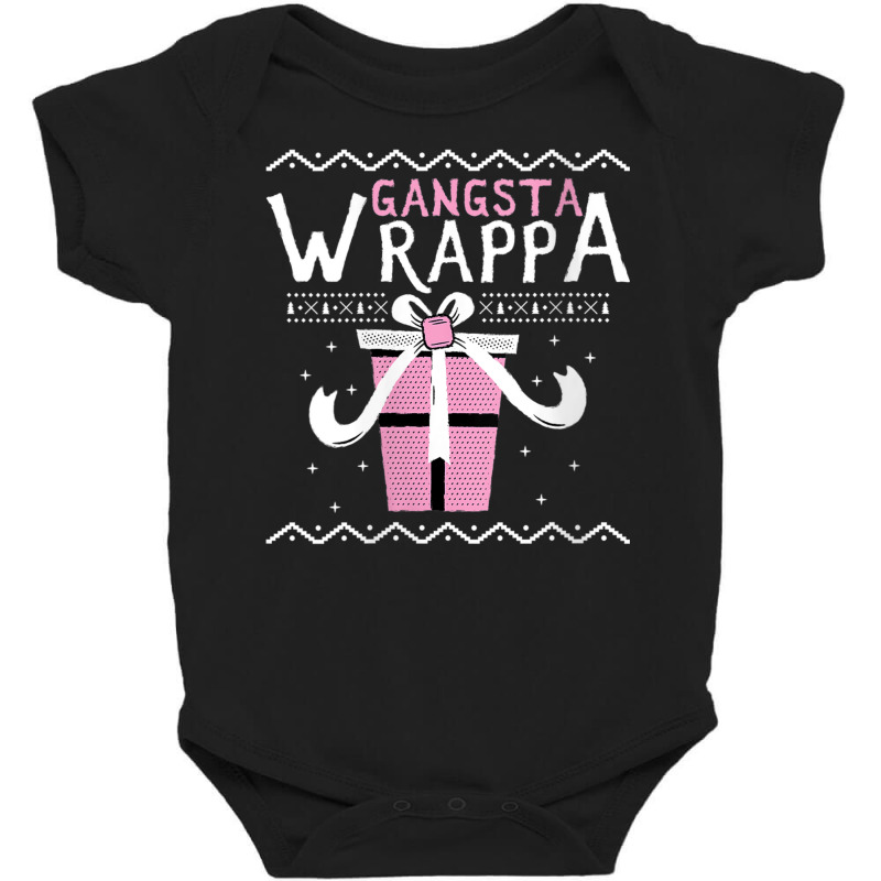 Womens Funny Gangsta Wrapper Wrapping Christmas Presents Design V Neck Baby Bodysuit | Artistshot