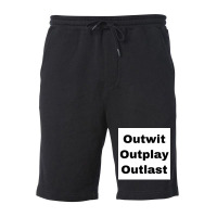 Outwit Outplay Outlast Poster Aesthetic Fleece Short | Artistshot