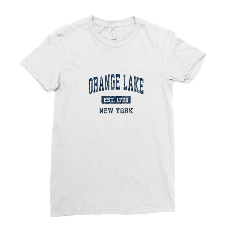 Orange Lake New York Ny Vintage Athletic Sports Design Ladies Fitted T-Shirt by legatgzlezy | Artistshot