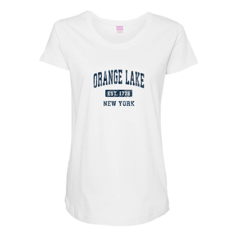 Orange Lake New York Ny Vintage Athletic Sports Design Maternity Scoop Neck T-shirt by legatgzlezy | Artistshot