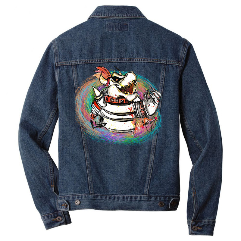 Dinosaur Dry Bowser Men Denim Jacket by elkiingahiroo | Artistshot