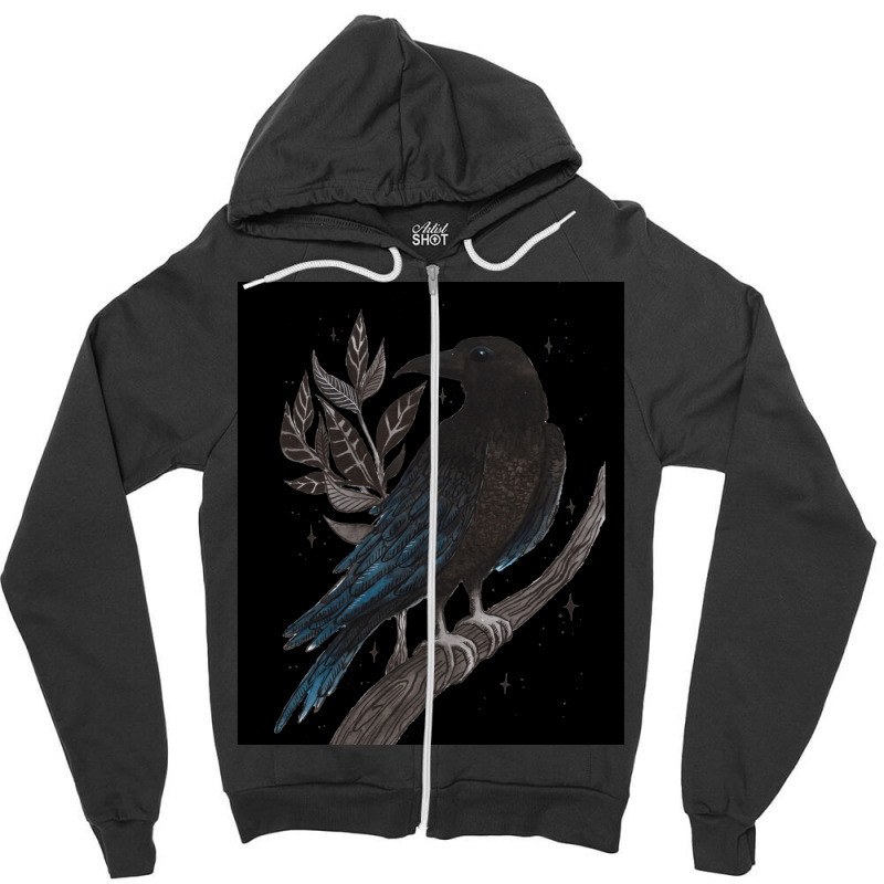 Raven Classic Poster 70s Zipper Hoodie by persiefennink | Artistshot