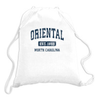 Oriental North Carolina Nc Vintage Athletic Sports Design Drawstring Bags | Artistshot