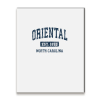 Oriental North Carolina Nc Vintage Athletic Sports Design Metal Print Vertical | Artistshot