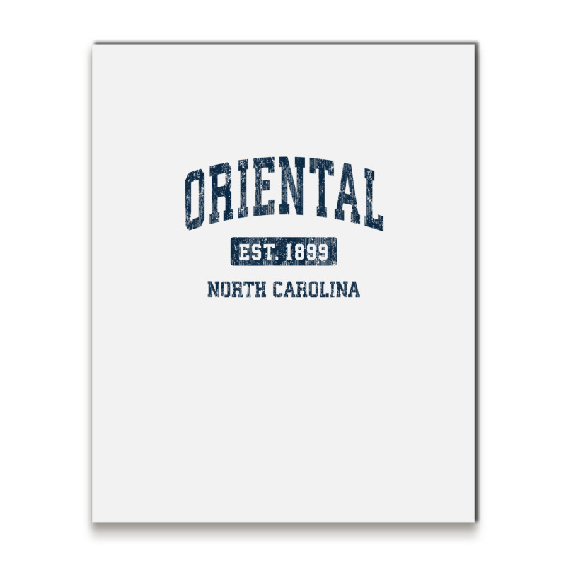 Oriental North Carolina Nc Vintage Athletic Sports Design Metal Print Vertical | Artistshot