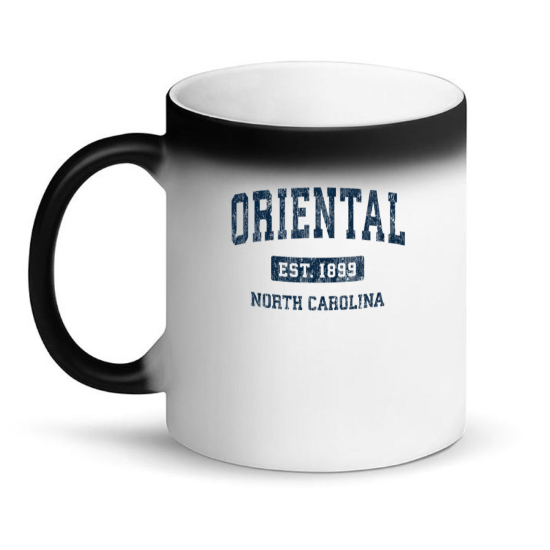 Oriental North Carolina Nc Vintage Athletic Sports Design Magic Mug | Artistshot