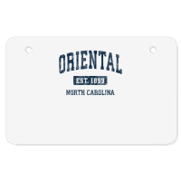 Oriental North Carolina Nc Vintage Athletic Sports Design Atv License Plate | Artistshot