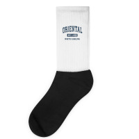 Oriental North Carolina Nc Vintage Athletic Sports Design Socks | Artistshot