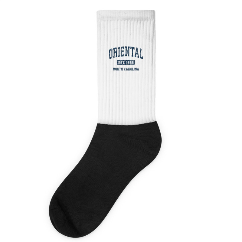 Oriental North Carolina Nc Vintage Athletic Sports Design Socks | Artistshot