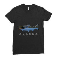 Limited Edition Alaskan King Salmon With Fishing Boat Saltwater Fisher Ladies Fitted T-shirt | Artistshot