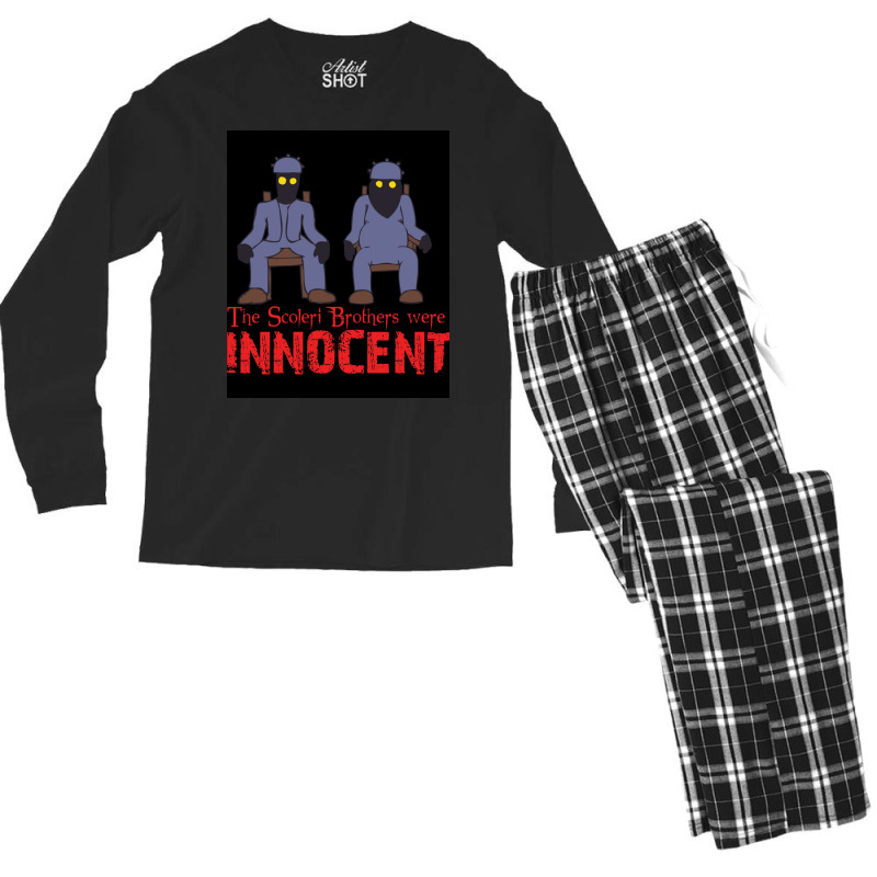 The Scoleri Brothers Were Innocent Essential Poster 80s Men's Long Sleeve Pajama Set by persiefennink | Artistshot