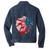 Trending Aquarium Betta Fish Lover Freshwater Fish Betta Fish Men Denim Jacket | Artistshot