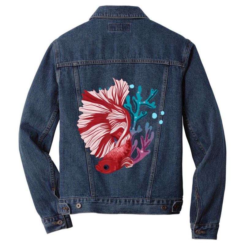 Trending Aquarium Betta Fish Lover Freshwater Fish Betta Fish Men Denim Jacket by Berrios Crisp | Artistshot