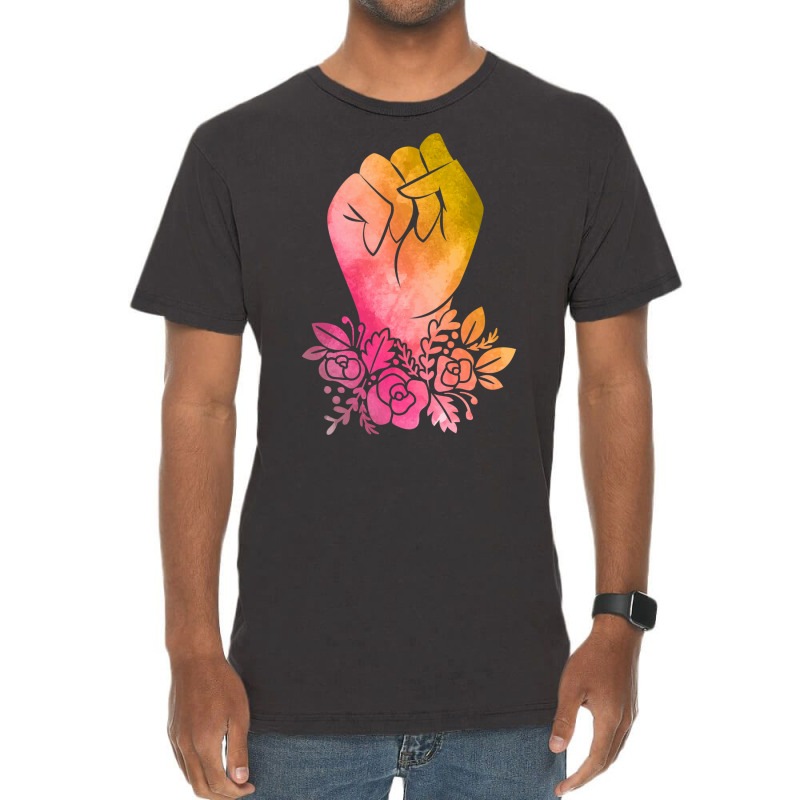 Floral Fist In Watercolor Vintage T-Shirt by elkiingahiroo | Artistshot