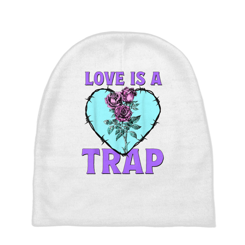 Anti Valentine Day Pastel Color Love A Trap Roses Thorns T Shirt Baby Beanies | Artistshot