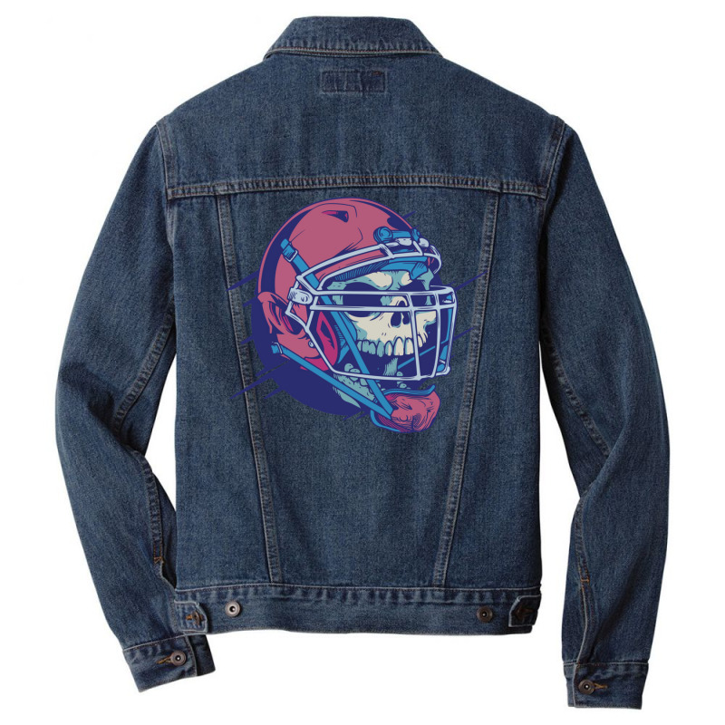 Football Helmet 8 Men Denim Jacket by elkiingahiroo | Artistshot