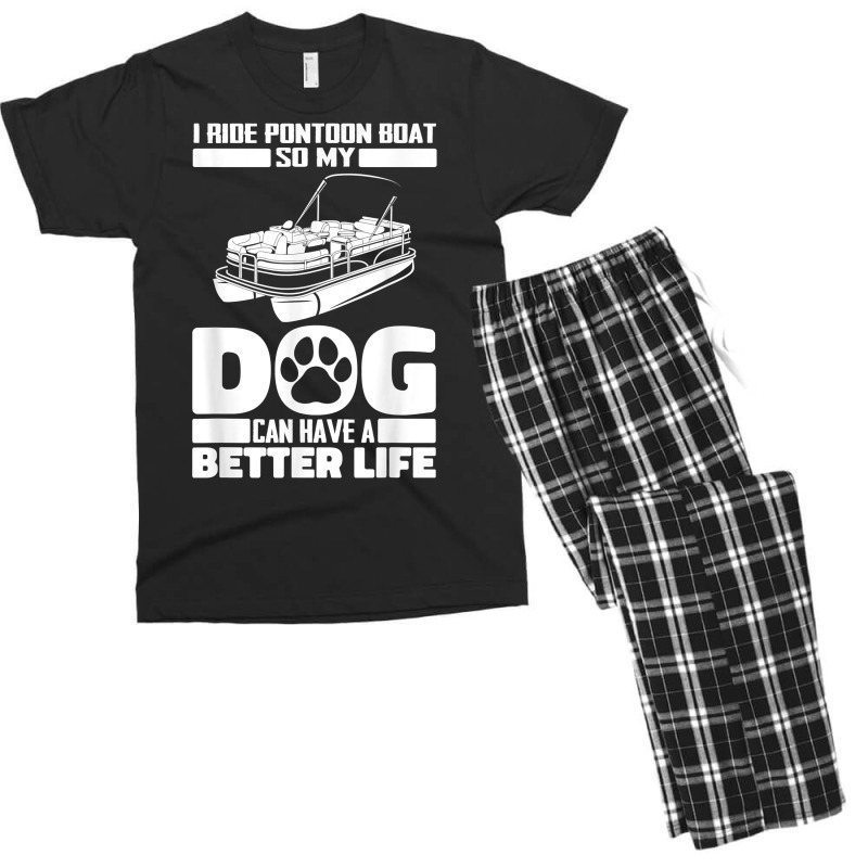 Boating Dog Lake   Pontoon Boat T Shirt Men's T-shirt Pajama Set | Artistshot