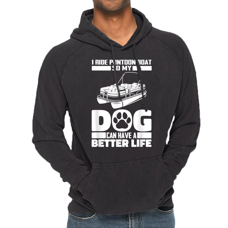 Boating Dog Lake   Pontoon Boat T Shirt Vintage Hoodie | Artistshot