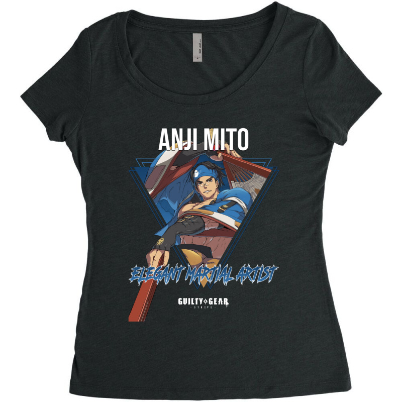 Guilty Gear Strive  Elegant Martial Artist Anji Mito 1 Women's Triblend Scoop T-shirt by SandraMarianela | Artistshot