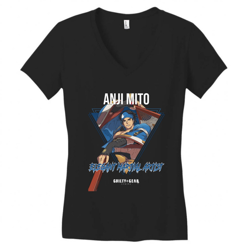 Guilty Gear Strive  Elegant Martial Artist Anji Mito 1 Women's V-Neck T-Shirt by SandraMarianela | Artistshot