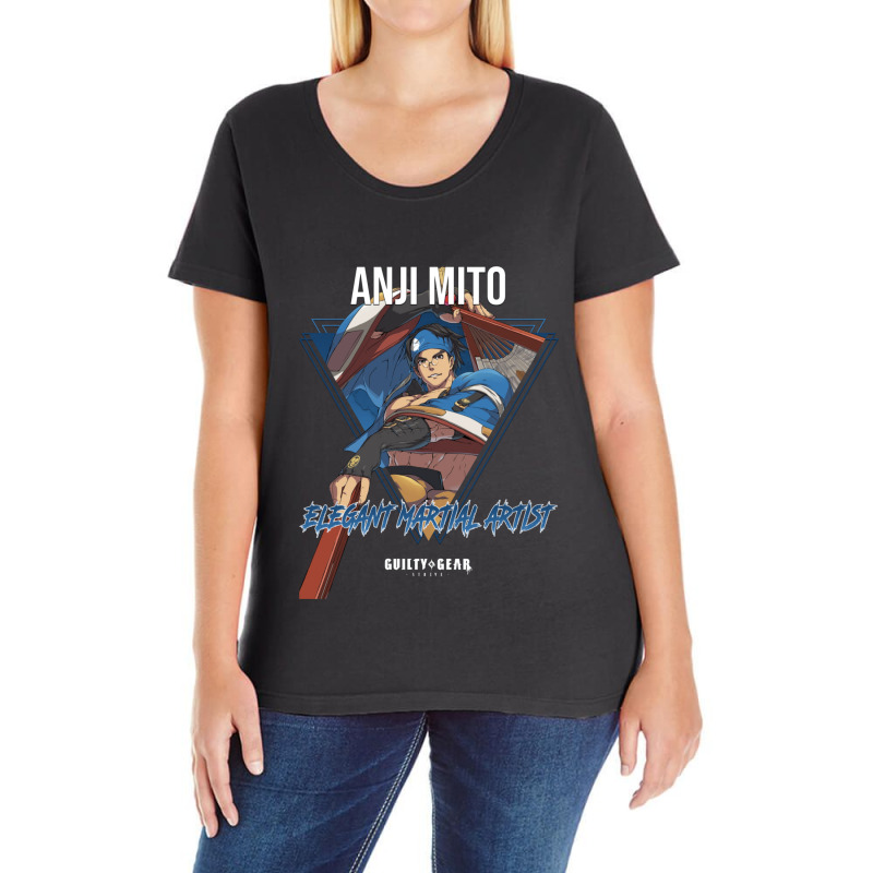 Guilty Gear Strive  Elegant Martial Artist Anji Mito 1 Ladies Curvy T-Shirt by SandraMarianela | Artistshot