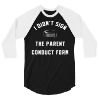 Crazy Sports Parent Mom Dad Code Of Conduct Form Hockey Puck T Shirt 3/4 Sleeve Shirt | Artistshot