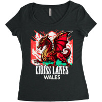 Cross Lanes Wales Welsh Flag Y Ddraig Goch Dragon T Shirt Women's Triblend Scoop T-shirt | Artistshot