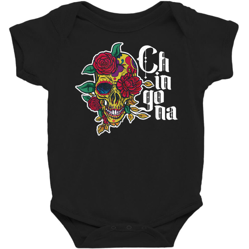 Chingona Roses Skull – Funny Mexican Woman Girl Latina T Shirt Baby Bodysuit by sheritl9tl | Artistshot