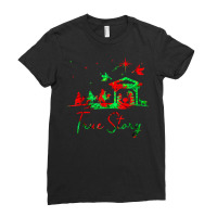 Christmas Nativity True Story Of Jesus Birth Tie Dye T Shirt Ladies Fitted T-shirt | Artistshot