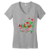 Christmas Nativity True Story Of Jesus Birth Tie Dye T Shirt Women's V-neck T-shirt | Artistshot