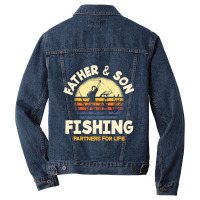 Limited Edition Father And Son Fishing Partners For Life Fishing Men Denim Jacket | Artistshot