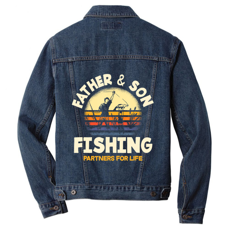 Limited Edition Father And Son Fishing Partners For Life Fishing Men Denim Jacket | Artistshot