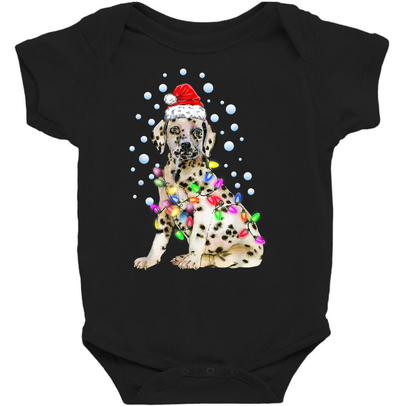 Dalmatian Dog Funny Cute Christmas Lights Puppy Lover T Shirt Baby Bodysuit by alysestick8m7 | Artistshot