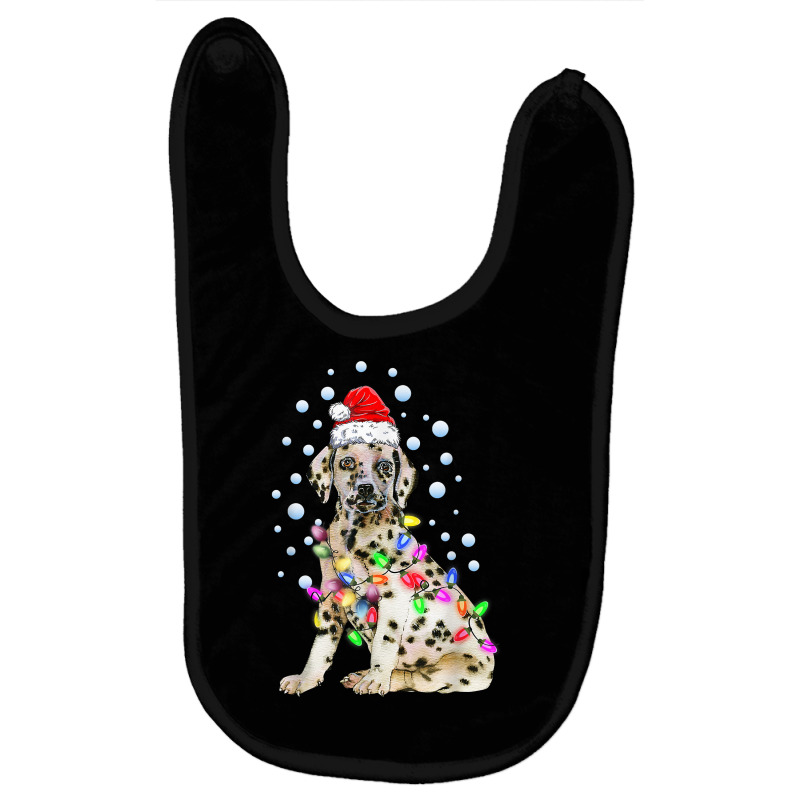 Dalmatian Dog Funny Cute Christmas Lights Puppy Lover T Shirt Baby Bibs by alysestick8m7 | Artistshot