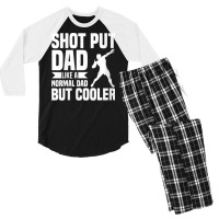 Womens Shot Put Dad   Track And Field Throwing Shot Put V Neck T Shirt Men's 3/4 Sleeve Pajama Set | Artistshot