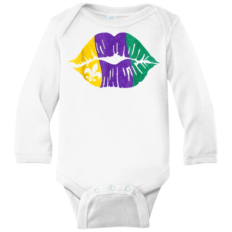 Dripping Lips Flag Fleur Mardi Gras New Orleans Men Boys T Shirt Long Sleeve Baby Bodysuit | Artistshot