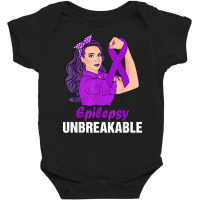 Epilepsy Warrior Unbreakable Tee Strong Epilepsy Girl Epilep T Shirt Baby Bodysuit | Artistshot