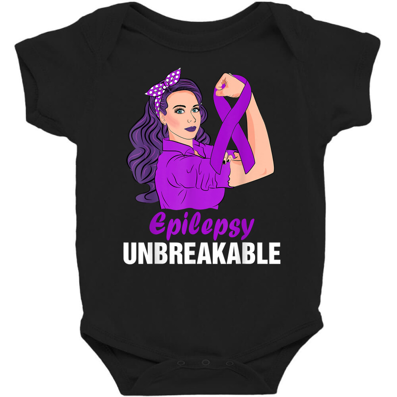 Epilepsy Warrior Unbreakable Tee Strong Epilepsy Girl Epilep T Shirt Baby Bodysuit | Artistshot