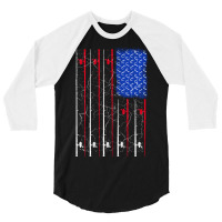 Trending American Us Flag Fishing Rod Fisherman Top For Him 3/4 Sleeve Shirt | Artistshot