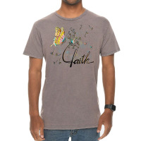 Faith Cute Butterfly Dandelion Flowers Hearts Love Christian T Shirt Vintage T-shirt | Artistshot