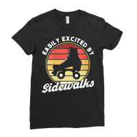 Womens Easily Excited By Sidewalks Roller Skates V Neck T Shirt Ladies Fitted T-shirt | Artistshot