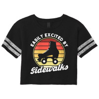 Womens Easily Excited By Sidewalks Roller Skates V Neck T Shirt Scorecard Crop Tee | Artistshot