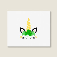 St Patricks Day Unicorn Landscape Canvas Print | Artistshot