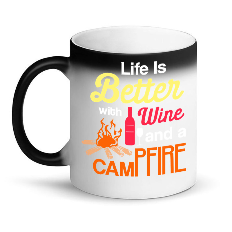 Camping T  Shirt Campfire And Wine T  Shirt Magic Mug | Artistshot